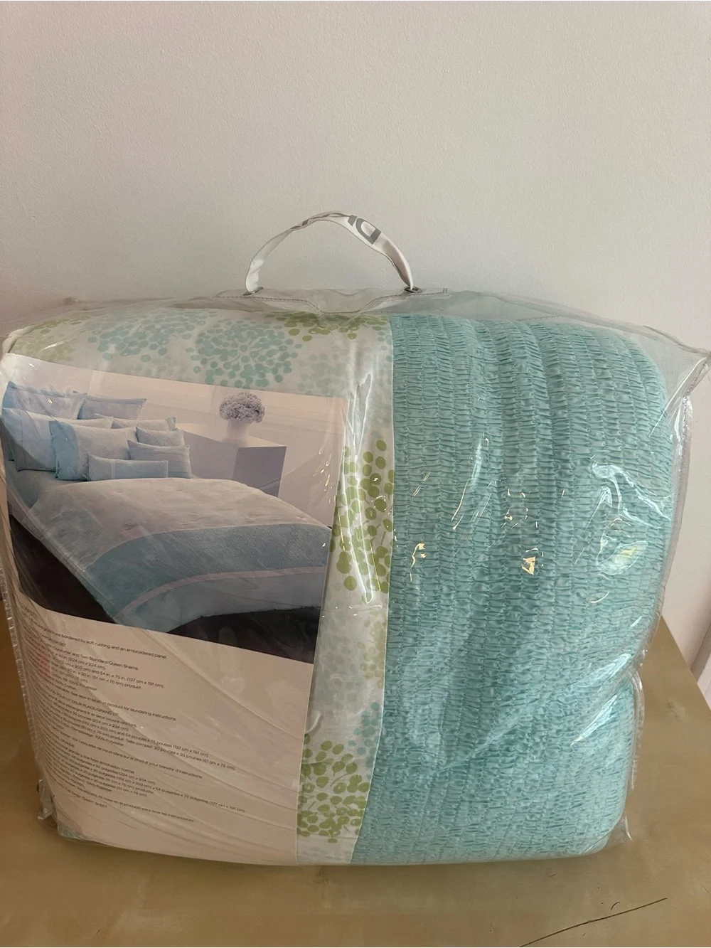 Dkny Aqua Blue Confetti Full / Queen Comforter Set 4pc Pillow Shams Bedding